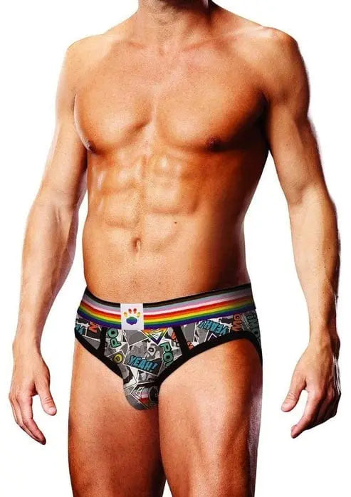 Underwear XS Prowler Comic Book Brief Rainbow Prowler Prowler Comic Book Brief Rainbow - Hugz and Kizzez