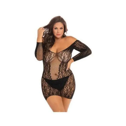 womens lingerie Demure Long Sleeve Mini Dress Rene Rofe Demure Long Sleeve Mini Dress - Hugz and Kizzez