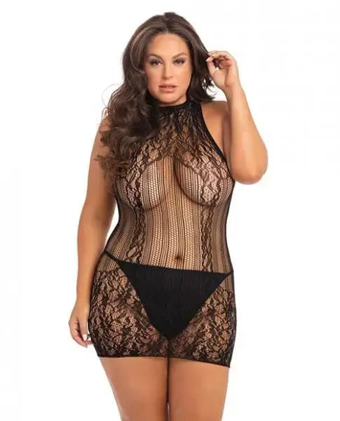 womens lingerie Reckless Lace Mini Dress Black Q/s Rene Rofe Reckless Lace Mini Dress Black Q/s - Hugz and Kizzez