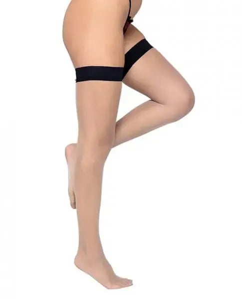 womens lingerie Colored Silicone Stay Up Stockings Black O/s Roma Confidential Colored Silicone Stay Up Stockings 