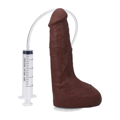 The Realistic Cock Squirting 9.5 In. Ultraskyn Vac-u-lock Dildo Chocolate