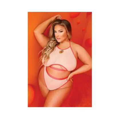 sex toys Peach / Queen Vibes Just Peachy Cut-out Halter Top & Cheeky Panty Vibes Vibes Just Peachy Cut-out Halter Top & Cheeky Panty - Hugz and Kizzez